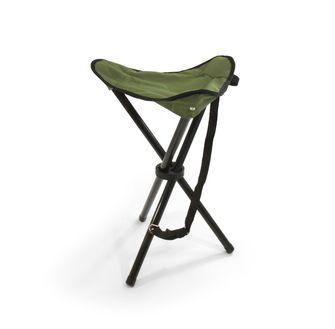 BasicNature Travelchair Krzesło na trójnogu zielone stalowe