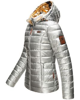 Navahoo Aurelianaa damska kurtka zimowa z kapturem, srebrna
