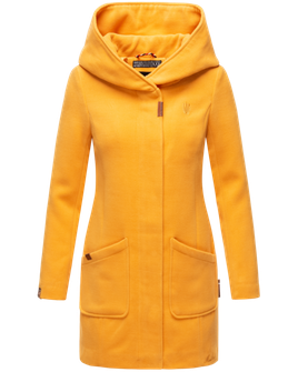 Marikoo MAIKOO Damski płaszcz zimowy z kapturem, żółty