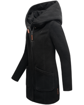 Marikoo MAIKOO Damski płaszcz zimowy z kapturem, czarny
