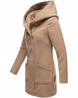 Marikoo MAIKOO Damski płaszcz zimowy z kapturem, taupe grey