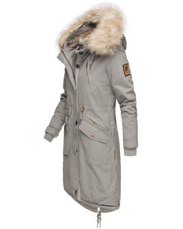 Navahoo KIN-JOO damska kurtka zimowa z kapturem i futrem, siwa
