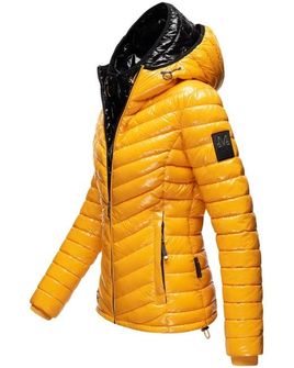 Marikoo LENNJAA Damska kurtka zimowa z dwoma kapturami, żółto-czarna