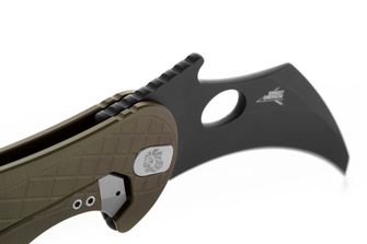 Nóż Lionsteel typu KARAMBIT opracowany we współpracy z Emerson Design. L.E. ONE 1 A GB Zielony/Chemiczna czerń