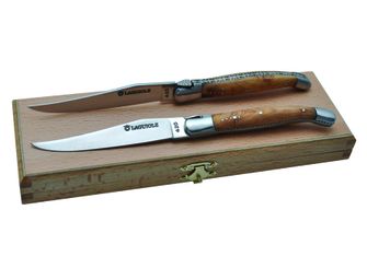 Zestaw noży do steków Laguiole DUB127 z rękojeścią z drewna jałowca