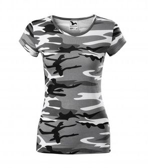 T-shirt damski Camouflage Malfini, grey, 150g/m2