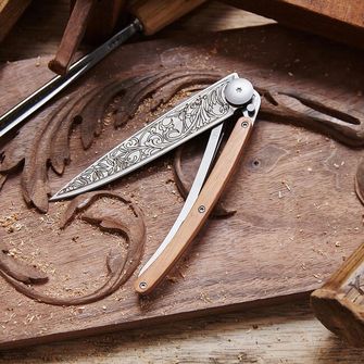 Deejo nóż składany Tattoo Art Nouveau juniper woood