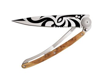 Deejo nóż składany Serration juniper Tribal