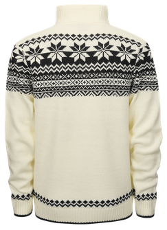 Sweter norweski z zamkiem błyskawicznym, biały