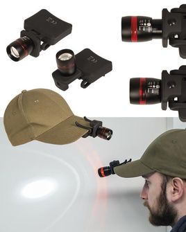 Mil-tec LED CREE latarka czołowa na czapkę z daszkiem, czarna