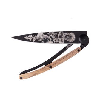 Deejo składany nóż Tattoo Black olive wood Mushroom