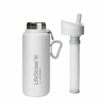 LifeStraw Go Butelka filtrująca ze stali nierdzewnej 700 ml biała