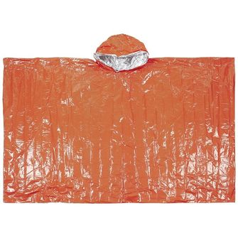 Fox Outdoor Poncho ratunkowe jednostronnie powlekane aluminium, pomarańczowe