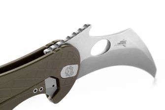 Nóż Lionsteel typu KARAMBIT opracowany we współpracy z Emerson Design. L.E. ONE 1 A GS Green/stone washed