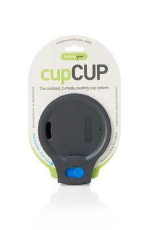 humangear CupCUP Kubek turystyczny 2w1 ze zintegrowanym dodatkowym kubkiem i pokrywką grafitowy niebieski