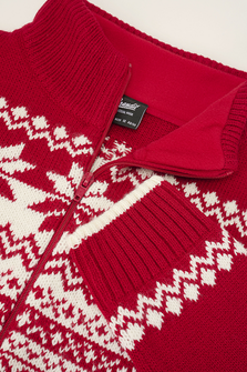 Sweter norweski Brandit z zapięciem na zamek błyskawiczny, czerwony