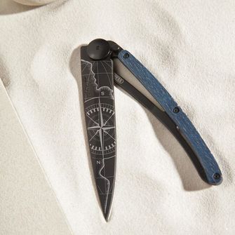 Deejo nóż składany Tattoo Black blue beech Terra Incognita
