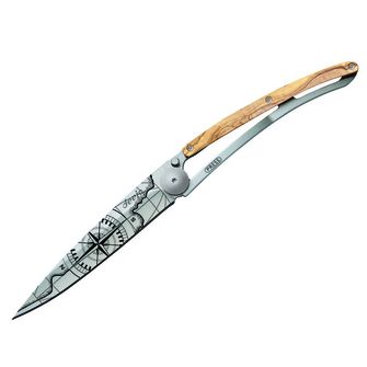 Deejo składany nóż Tattoo olive wood Terra Incognita