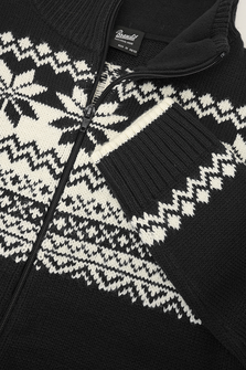Sweter norweski Brandit z zapięciem na zamek błyskawiczny, czarny