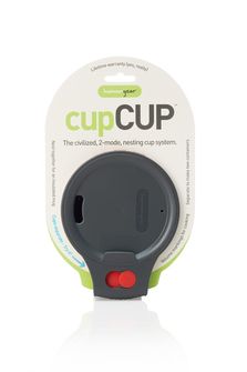 humangear CupCUP Kubek turystyczny 2w1 ze zintegrowanym dodatkowym kubkiem i pokrywką węgiel czerwony