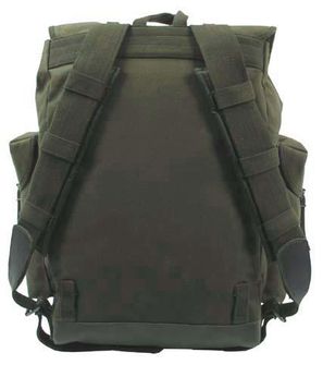 MFH BW górski plecak, oliwkowy 30L, skórzane paski