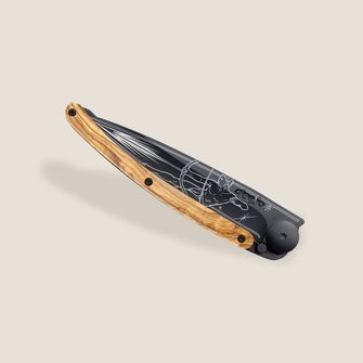 Deejo składany nóż Tattoo Black olive wood Sagittarius