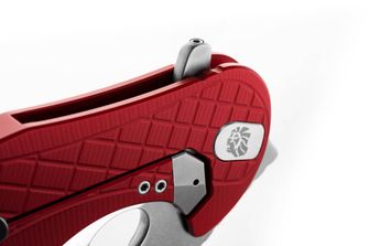 Nóż Lionsteel typu KARAMBIT opracowany we współpracy z Emerson Design. L.E. ONE 1 A RS Red/stone washed