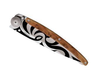 Deejo składany nóż Tattoo Tribal juniper wood