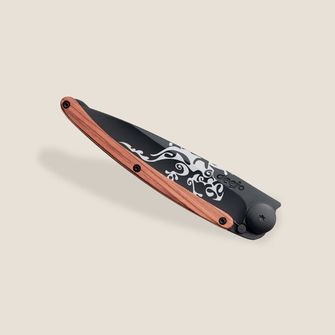 Deejo nóż składany Tattoo black coralwood Gecko