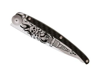 Deejo składany nóż Tattoo Serration titan carbon fiber Biker