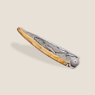Deejo składany nóż Tattoo wood Whale