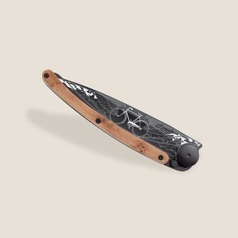 Deejo nóż składany Black tattoo, juniper wood, Bicycle