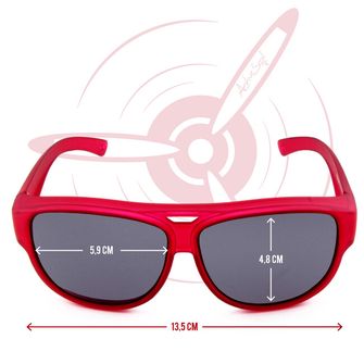 Okulary przeciwsłoneczne z polaryzacją ActiveSol El Aviador Fitover-Child, czerwone