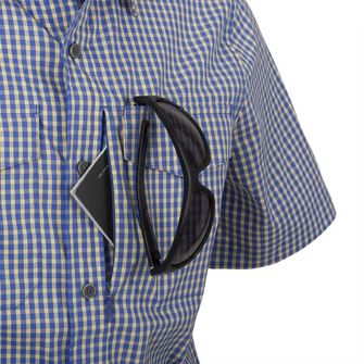 Helikon-Tex Taktyczna koszula Covert Concealed Carry z krótkim rękawem - Królewsko-niebieska w kratkę.
