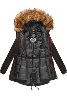 Marikoo LA VIVA PRINCESS Damska kurtka zimowa z kapturem, black