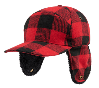 Brandit Lumberjack czapka zimowa, czerwono-czarna