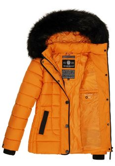 Damska kurtka zimowa Marikoo Unique z kapturem, palony pomarańczowy