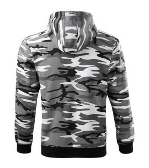 Malfini Camo zipper bluza z kapturem, 300 g/m², camouflage gray