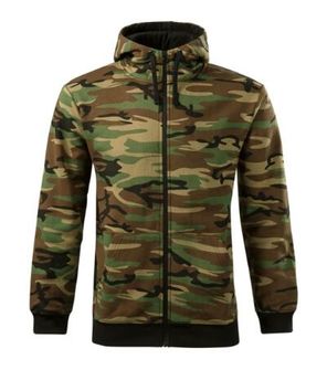 Malfini Camo zipper bluza z kapturem, 300 g/m², camouflage brown