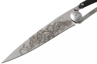 Deejo składany nóż Tattoo Viking ebony wood