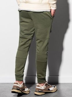 Ombre spodnie dresowe męskie P901, khaki oliwkowe