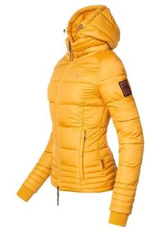 Marikoo SOLE Damska kurtka zimowa z kapturem, żółta