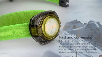 Mini latarka czołowa Fenix HL05, 8 lumenów, zielona