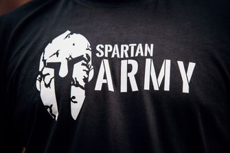 DRAGOWA koszulka z krótkim rękawem spartan army, czarna 160g/m2
