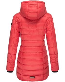 Marikoo ABENDSTERNCHEN Damski pikowany płaszcz z kapturem, czerwony