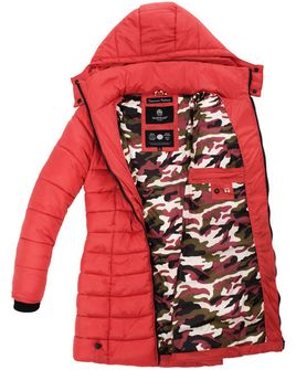 Marikoo ABENDSTERNCHEN Damski pikowany płaszcz z kapturem, czerwony