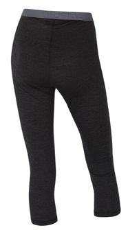 Husky Merino Thermal Underwear Damskie spodnie 3/4 czarne