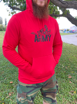 DRAGOWA męska bluza z kapturem Nabis, czerwona 320g/m2