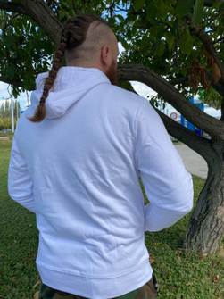 DRAGOWA męska bluza z kapturem Molon Labe, biały 320g/m2