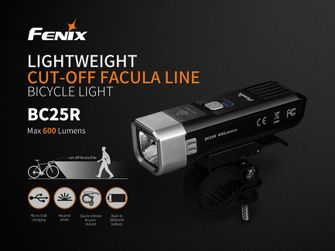 Fenix BC25R akumulatorowa latarka rowerowa, 600 lumenów